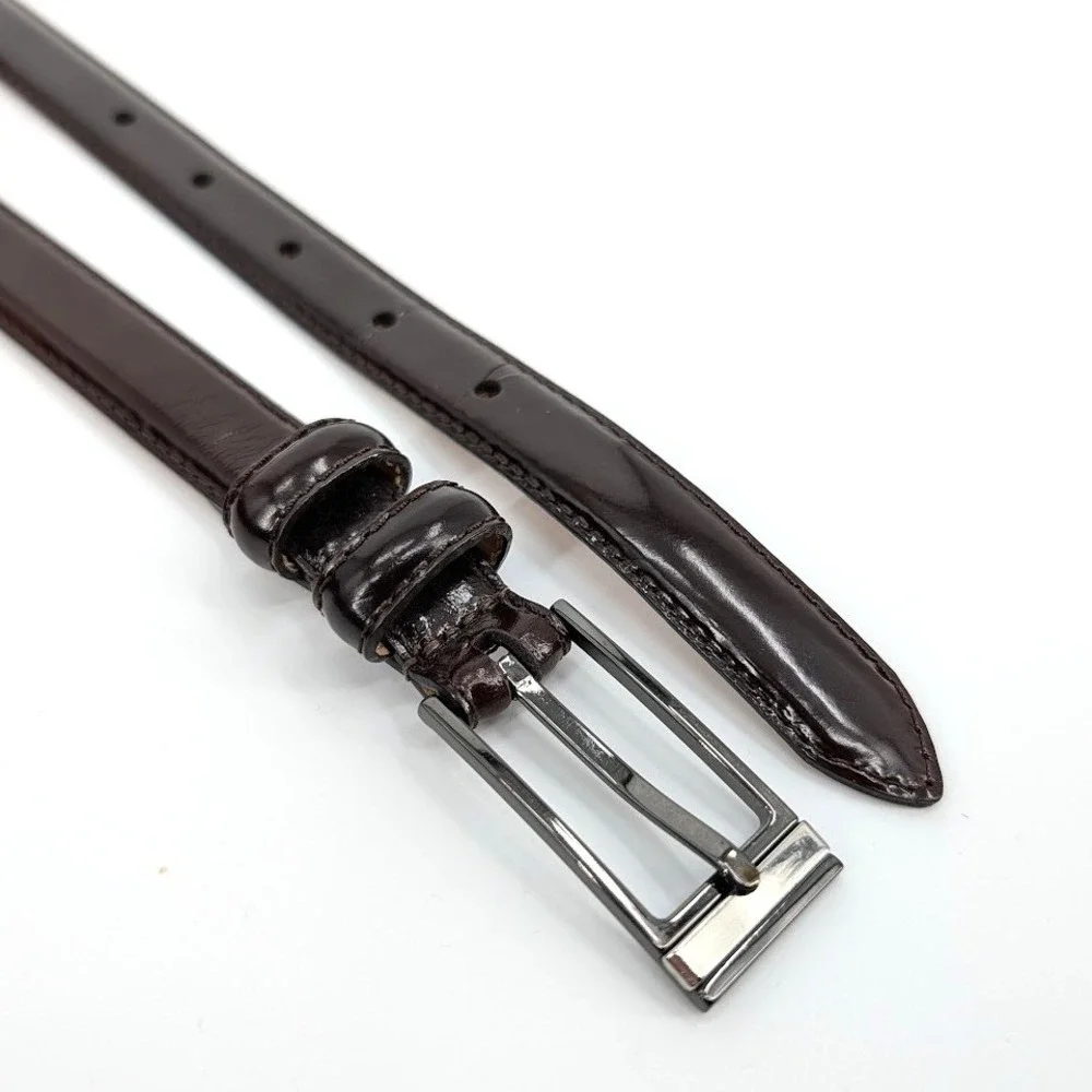 WCM New York Womens Small Dark Brown Italian Calfskin Belt - Picture 2 of 7